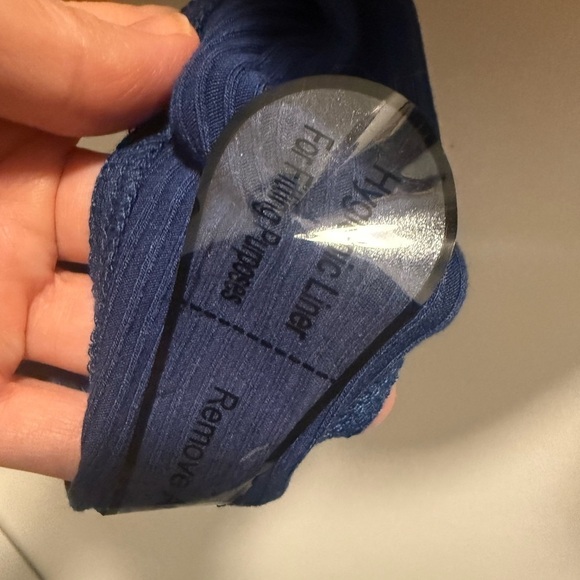 Violet & Roses Blue Ribbed Long Sleeve Bodysuit 1X - Picture 9 of 12